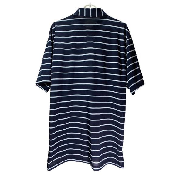 Peter Millar Summer Comfort Polo Men's Size Large With Pale Blue & Navy Stripe - Picture 2 of 7